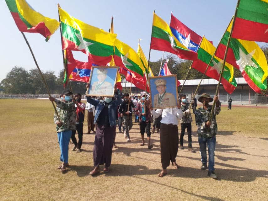 နေပြည်တော်မှာ ပြည်ထောင်စုနေ့အကြို တပ်ထောက်ခံပွဲ ပြုလုပ်